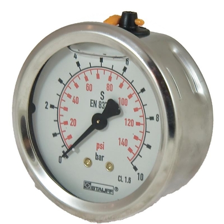  Pressure gauge 10 bar Ø63mm - 1/4"