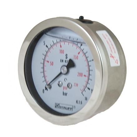  Pressure gauge 16 bar Ø63mm - 1/4"
