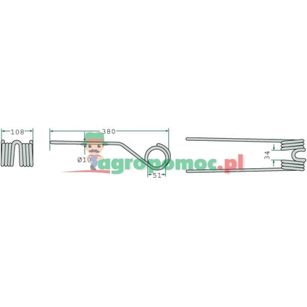  Rotary tedder tine | 16502744, 06565574, 1.1045.030.104.00