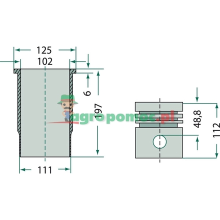 KS Kolben und Buchsen Piston set complete