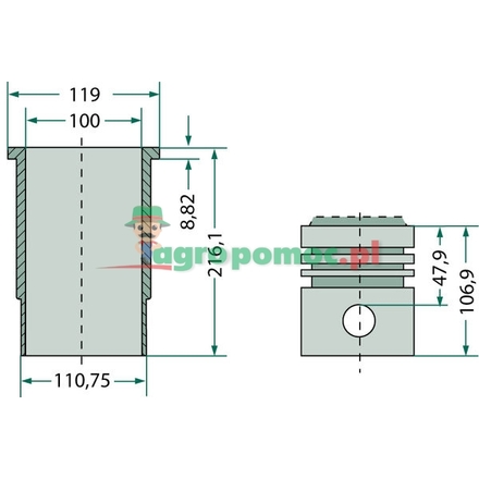 KS Piston set complete | 3218915R95, 87555998