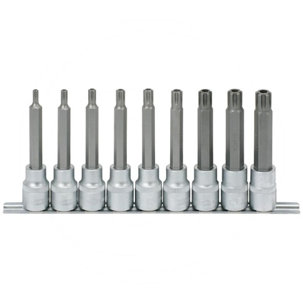 KS Tools 1/2" RIBE®-Bit socket set, long, 9-pcs., M5-M14