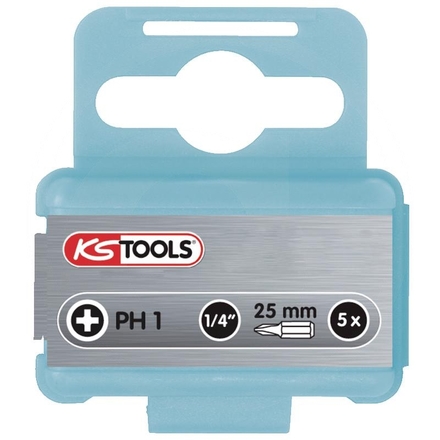 KS Tools 1/4" INOX+ bit PHILLIPS®, 5pcs, PH1