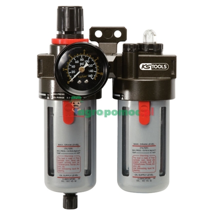 KS Tools 1/4" pneumatic maintenance unit, 0,5-12 bar