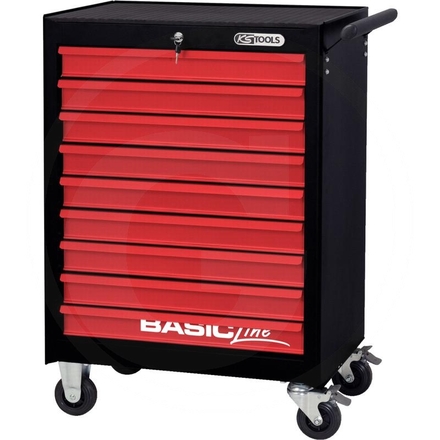 KS Tools BASIC,red roller cabinet,9 drawer
