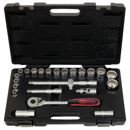 KS Tools Bi hex socket set, 24pcs, 1/2"