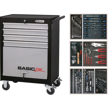 KS Tools Black BASIC tool cabinet set, 125pcs
