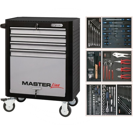 KS Tools Black MASTER tool cabinet set, 125pcs