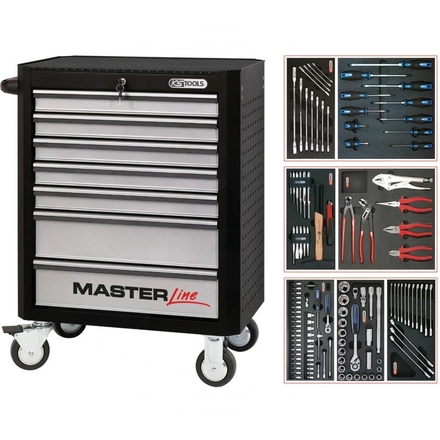 KS Tools Black MASTER tool cabinet set, 125pcs