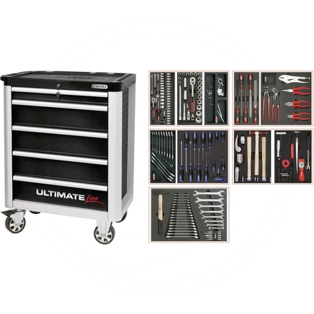 KS Tools Black ULTIMATE tool cabinet set, 156pcs