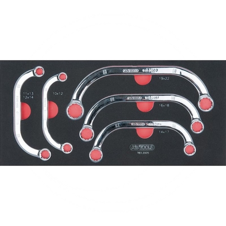 KS Tools CHROME+ halfmoon spanner set, 5pcs