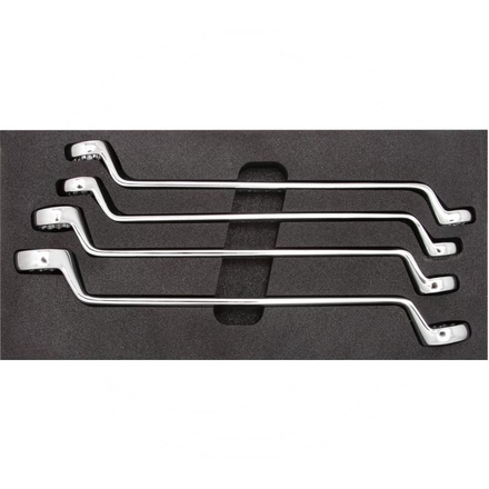 KS Tools CHROME+ ring spanner set offset, 4pcs