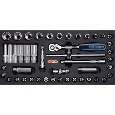 KS Tools CHROME+ socket set, 3/8", 46pcs