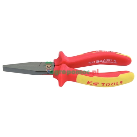 KS Tools ERGO VDE flat plier serrated, 165mm