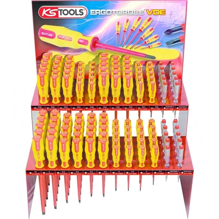 KS Tools ERGO VDE screwdriver display, 120pcs