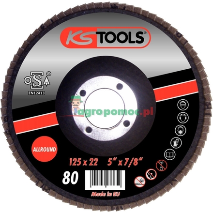 KS Tools Flap wheel, 10pcs, Ø115mm, grit 40