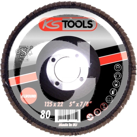 KS Tools Flap wheel, 10pcs, Ø115mm, grit 60