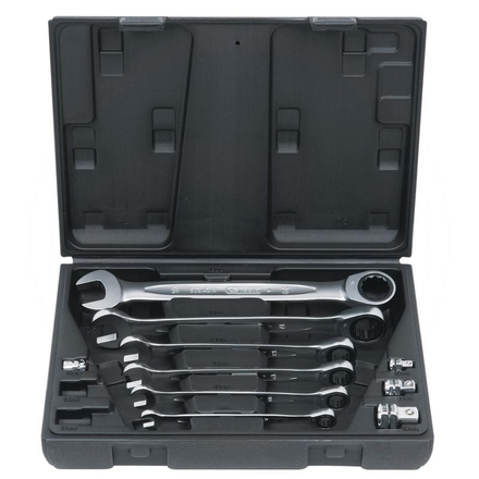 KS Tools GEAR+ comb ratchet spanner set+adaptors