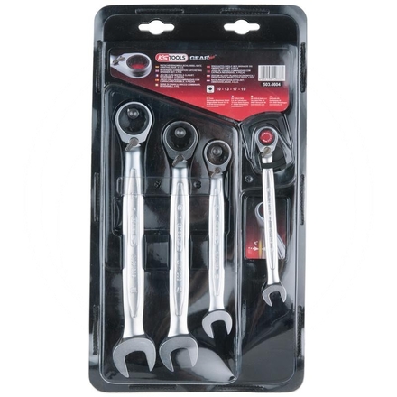 KS Tools GEAR+ rev comb spanner set, 4pcs,10-19mm