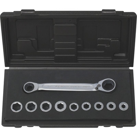 KS Tools GEAR+ rev ring spanner set, 10pcs,8-17mm