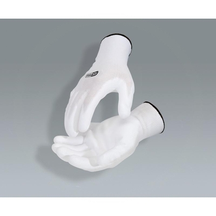 KS Tools Gloves, micro fine, white, 12pcs, L 