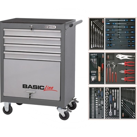 KS Tools Grey BASIC tool cabinet set, 125pcs