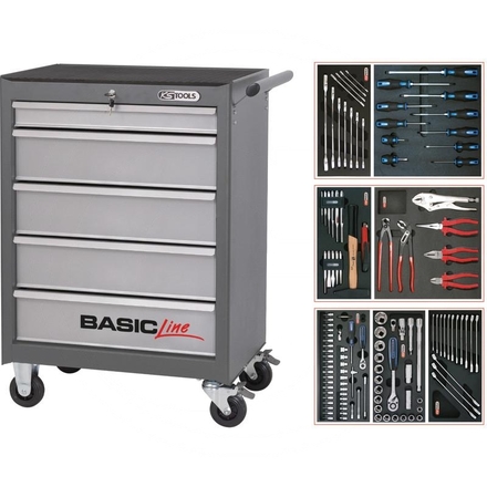 KS Tools Grey BASIC tool cabinet set, 125pcs