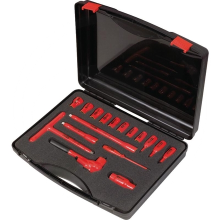 KS Tools Insulated socket wrench set, 16pcs, 3/8"
