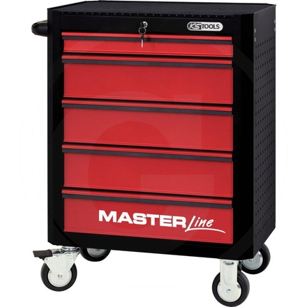 KS Tools MASTER, red roller cabinet,5 drawer