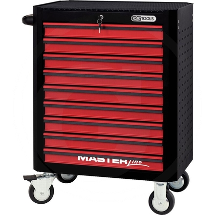 KS Tools MASTER, red roller cabinet,9 drawer