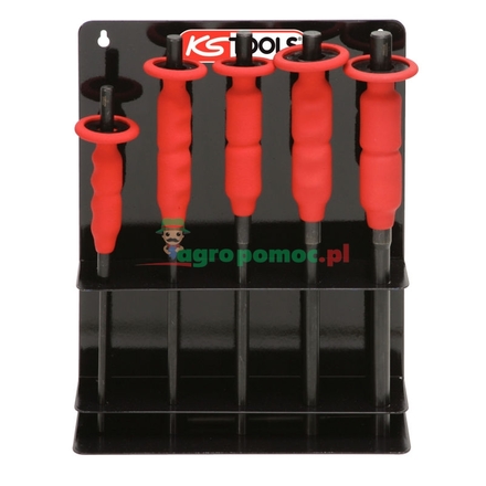 KS Tools Pin punch set, round shaft, 5pcs, 6-14mm