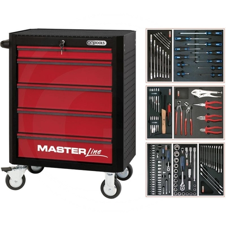 KS Tools Red MASTER kit,125pcs,STARTER,5 drawer