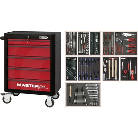 KS Tools Red MASTER kit,156pcs,BODYWORK,5 drawer