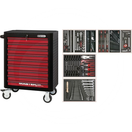 KS Tools Red MASTER kit,157pcs,EXTENDED,9 drawer