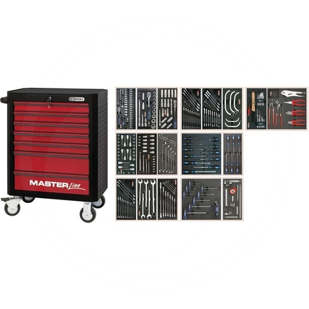 KS Tools Red MASTER kit,282pcs,MASTER,7 drawer