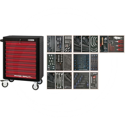 KS Tools Red MASTER kit,282pcs,MASTER,9 drawer
