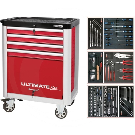 KS Tools Red ULTIMATE kit,125pcs,STARTER,4 drawer