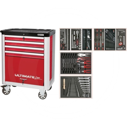 KS Tools Red ULTIMATE kit,157pcs,EXTENDED,4drawer