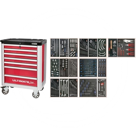 KS Tools Red ULTIMATE kit,282pcs,MASTER,7 drawer