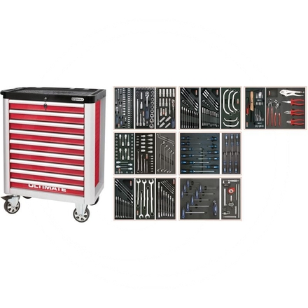 KS Tools Red ULTIMATE kit,282pcs,MASTER,9 drawer