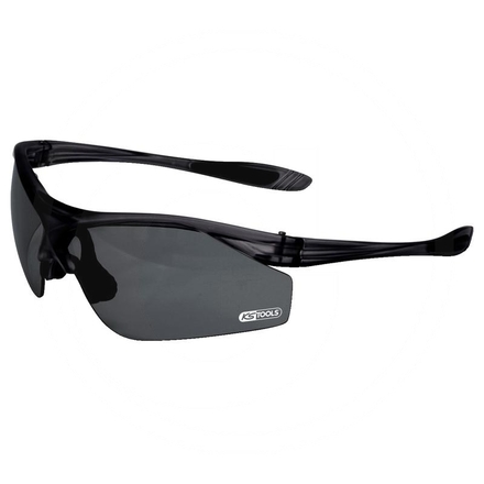 KS Tools Safety glasses, black frame, grey lenses