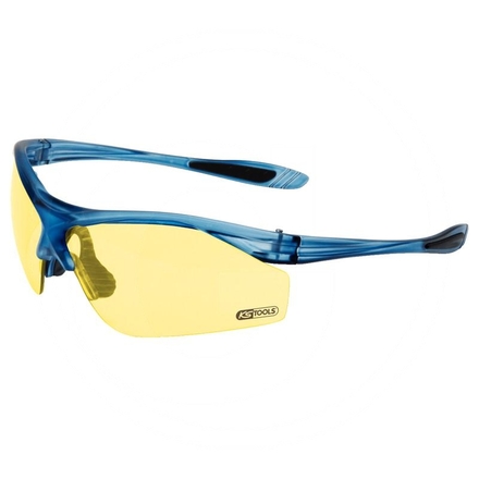 KS Tools Safety glasses, blue frame, gold lenses