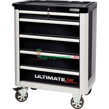 KS Tools ULTIMATE, black roller cabinet,5 drawer