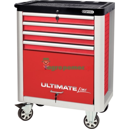 KS Tools ULTIMATE, red roller cabinet,4 drawer