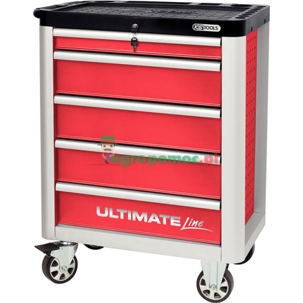 KS Tools ULTIMATE, red roller cabinet,5 drawer