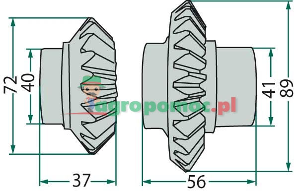 Bevel gear set | 06563484 + 06228344, 16624860 + 16624862, 1.1017.010.132.00 + 1.1017.010.133.00 | zdjęcie nr 2