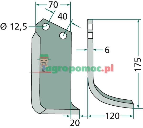 Curved blade | B1-B-BS-B30-B40-10279 | zdjęcie nr 2
