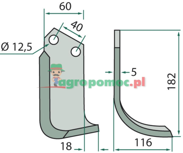 Curved blade | 40000405, M73100405R | zdjęcie nr 2