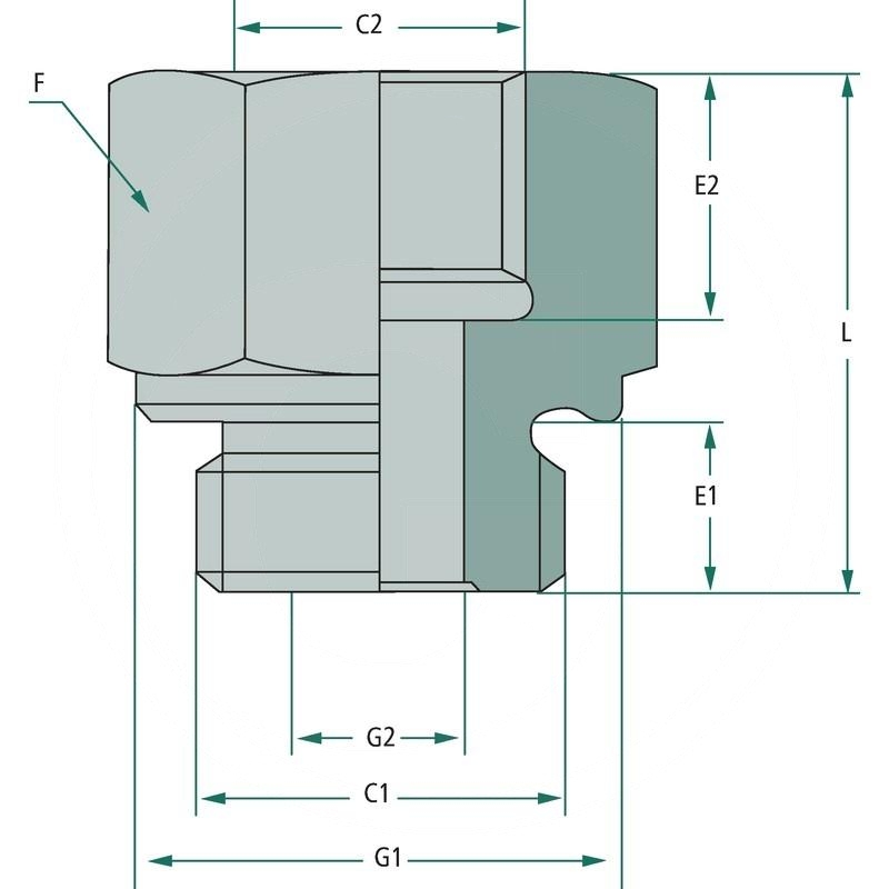 GA 1 1/4 M x 3/4 F BSP L=32 | RIR 1 1/4-3/4 | zdjęcie nr 2