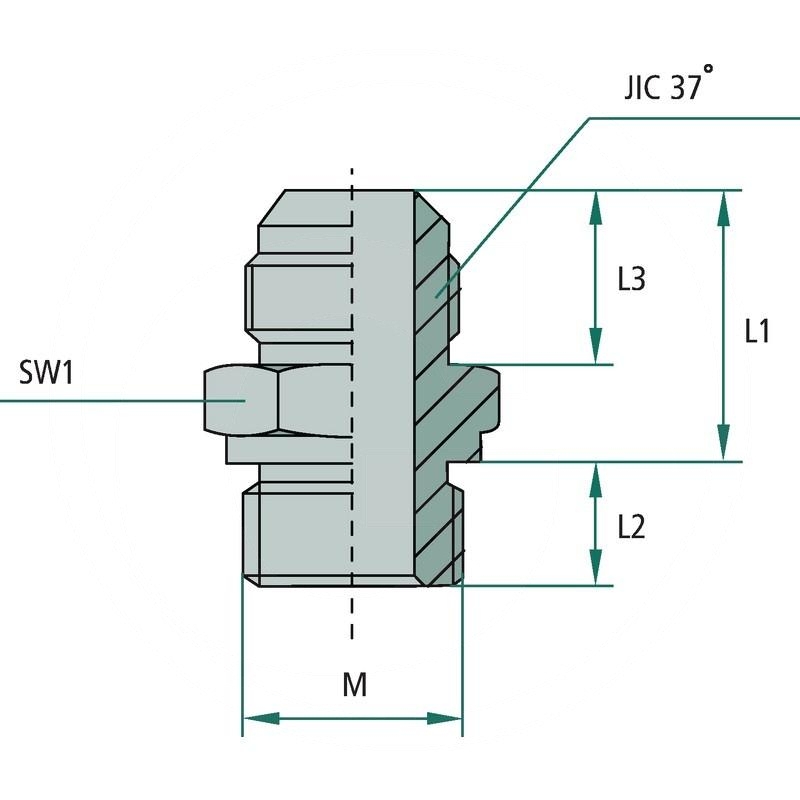 GA 1 5/8-12 M-JIC x 1 7/8-12 M-UNF-OR | zdjęcie nr 2